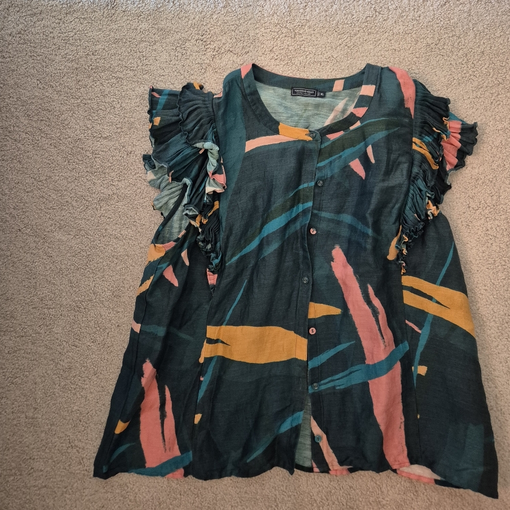 Vineyard Vines Multicolor Button-Up Top